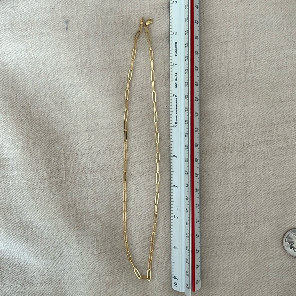 14k yellow gold paper clip chain